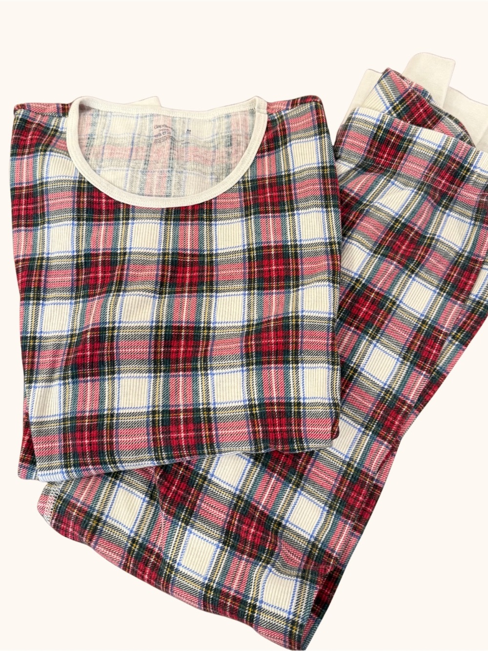 GapBody Plaid Pajama Lounge Set Top Pants Size M Holiday Tartan